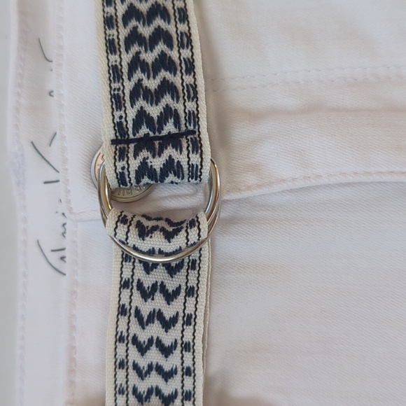 Gloria Vanderbilt Slimming Mia Belted Cuff Bermuda Shorts 8 White Pockets - Picture 6 of 16